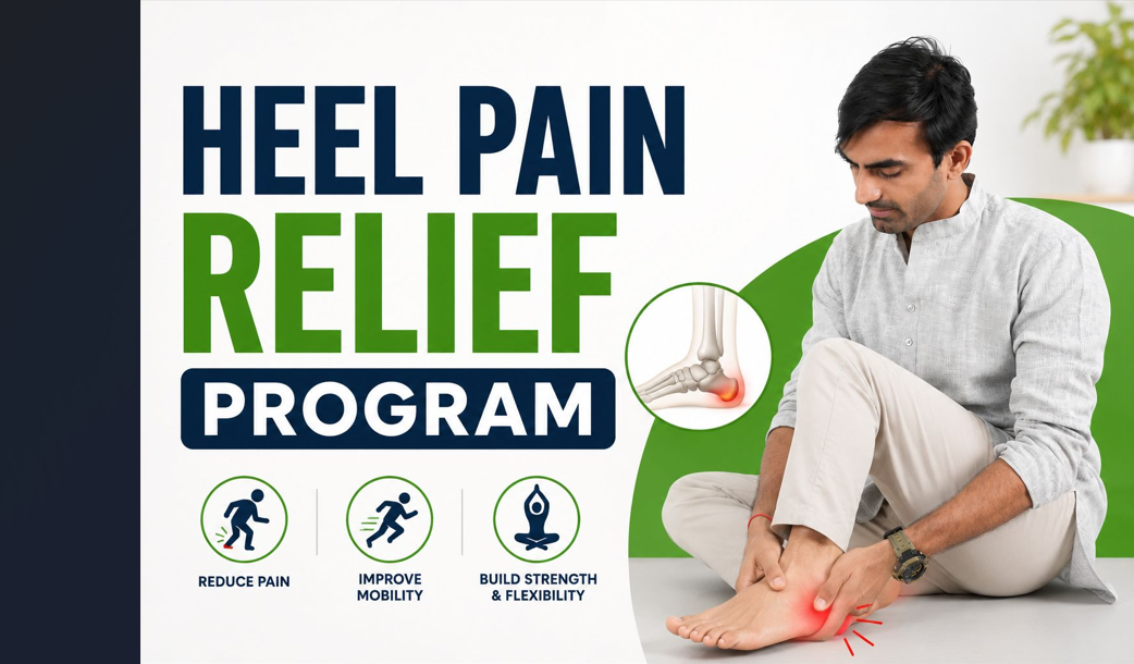 Heel pain relief yoga therapy program at Prana Yoga Shala Jodhpur - plantar fasciitis treatment